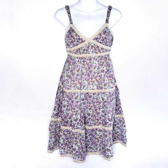 Free People Dresses & Skirts - Free People Purple Floral Paisley Dress Size Small